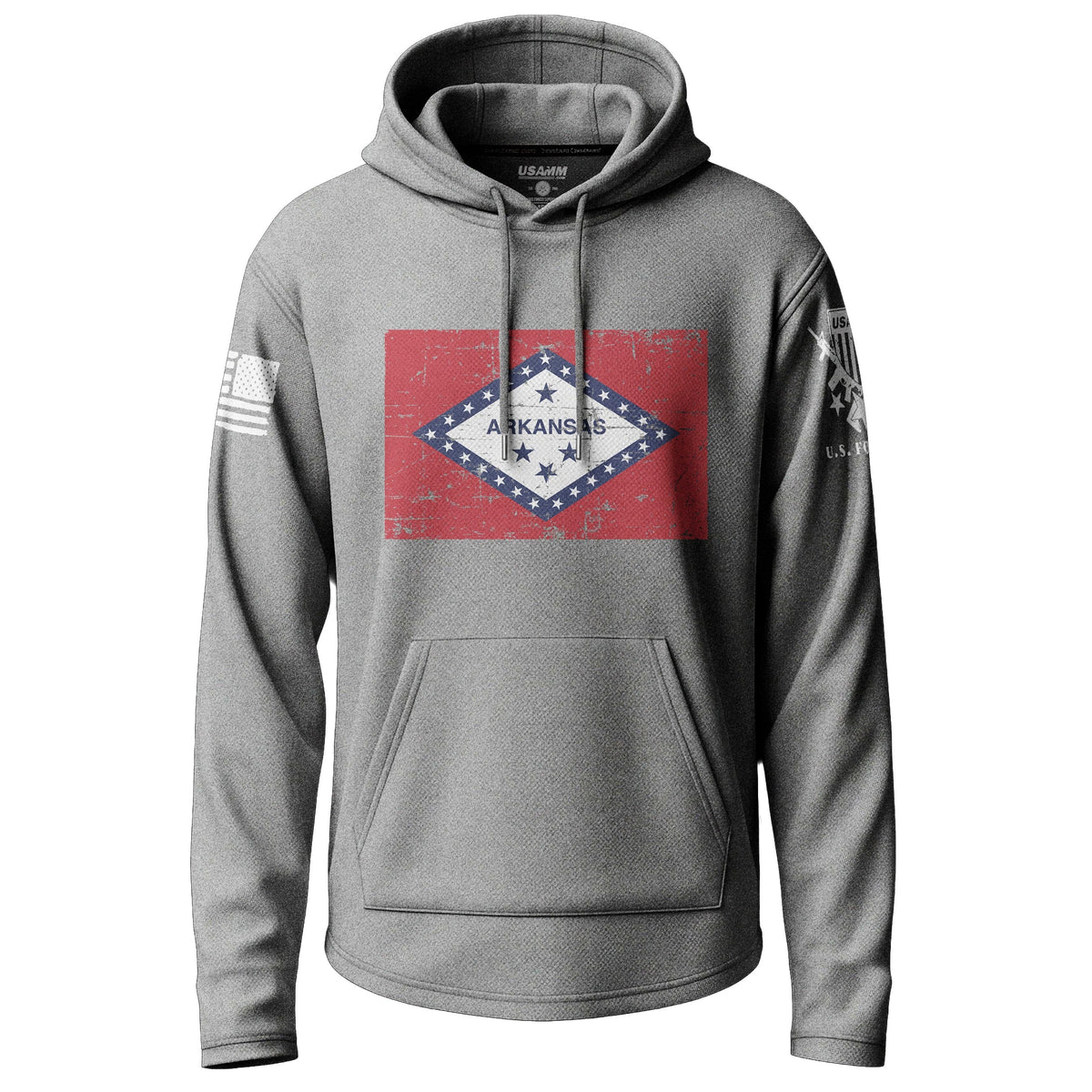 Arkansas Distressed State Flag Graphic Lightweight Hoodie Lightweight Hoodie 90110-S-HG-THIN