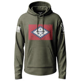 Arkansas Distressed State Flag Graphic Lightweight Hoodie Lightweight Hoodie 90110-S-MG-THIN