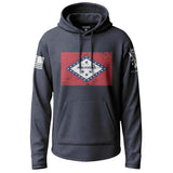 Arkansas Distressed State Flag Graphic Lightweight Hoodie Lightweight Hoodie 90110-S-NAVY-THIN