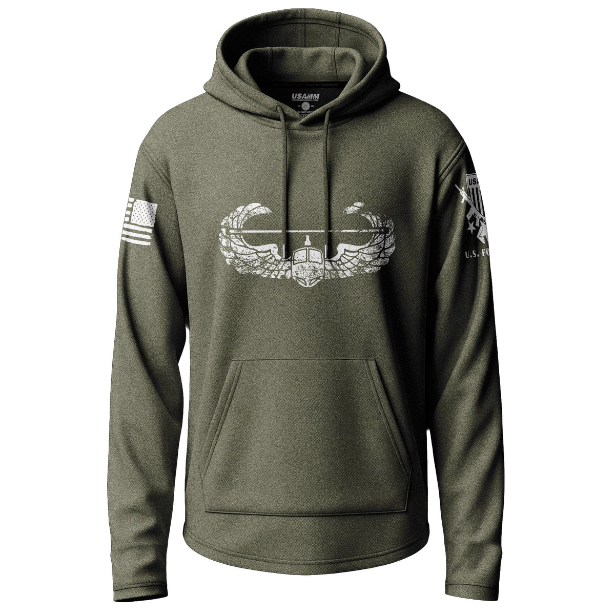 Army Air Assault Distressed Badge Graphic Lightweight Hoodie Lightweight Hoodie 90112-S-MG-THIN