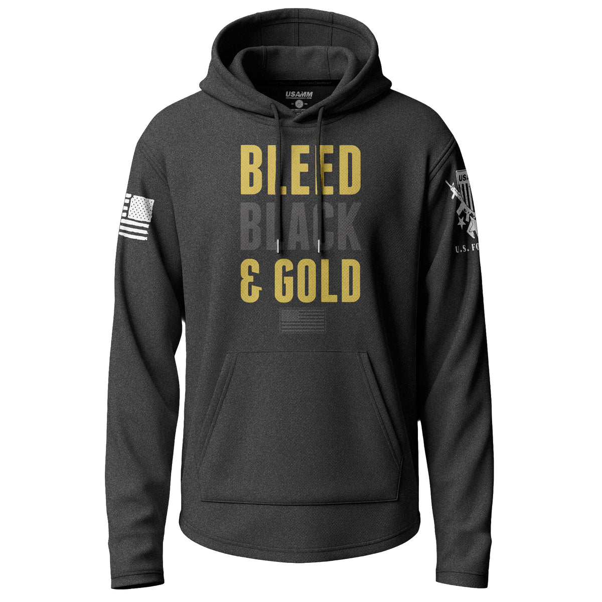 Bleed Black and Gold Graphic Lightweight Hoodie
