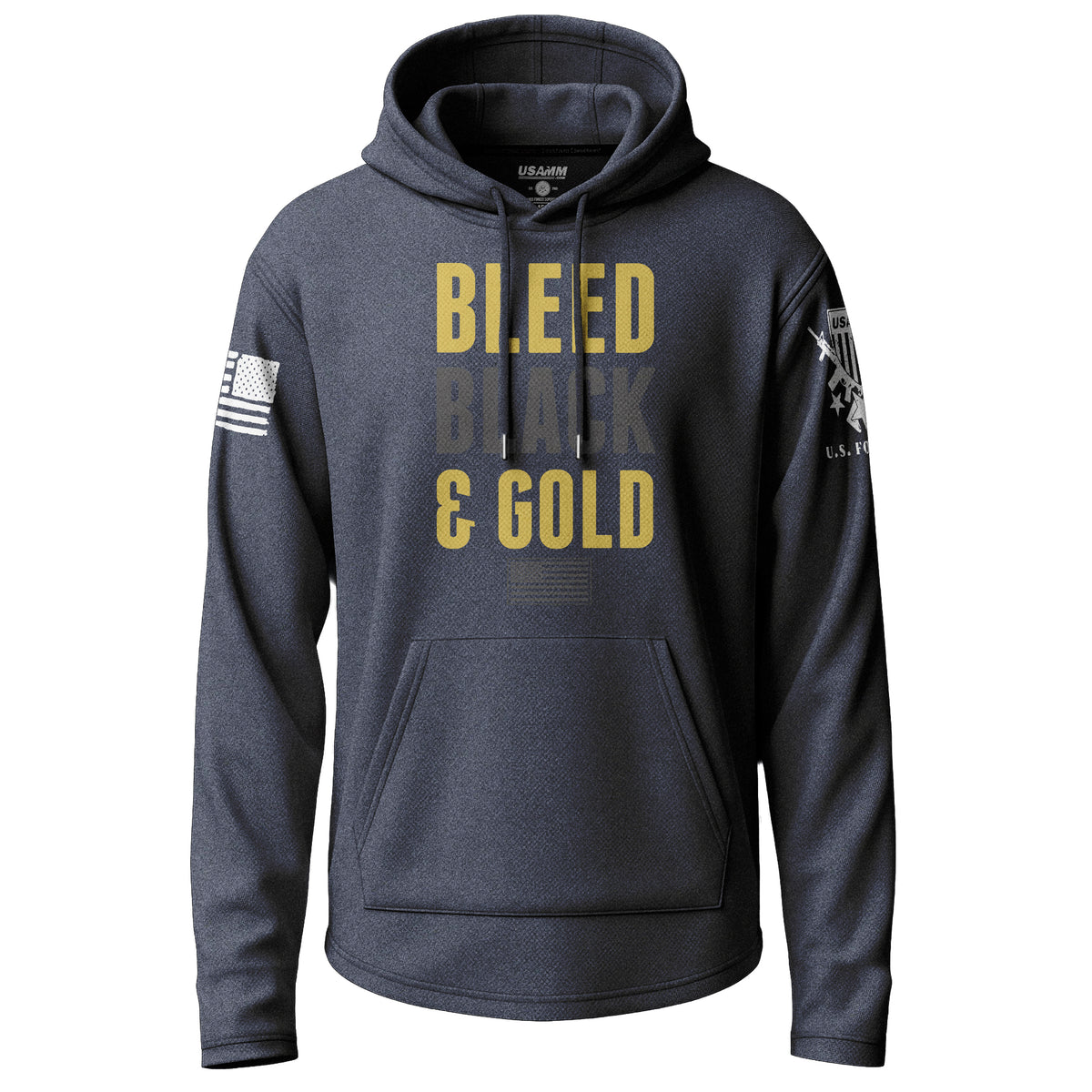Bleed Black and Gold Graphic Lightweight Hoodie