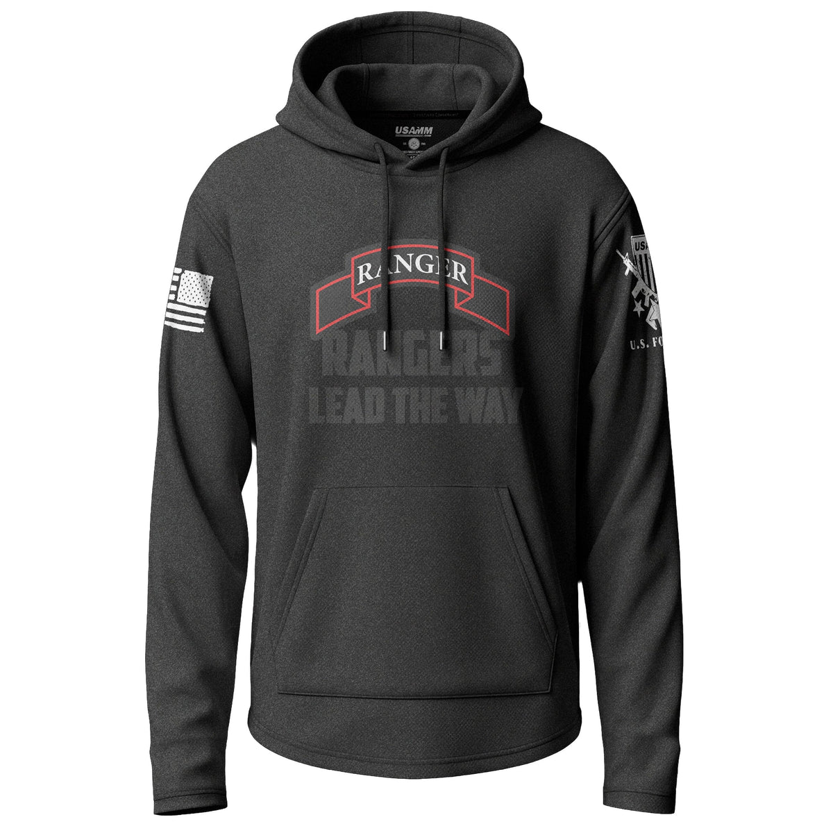 Army Rangers Lead the Way Graphic Lightweight Hoodie Lightweight Hoodie 90124-S-BK-THIN