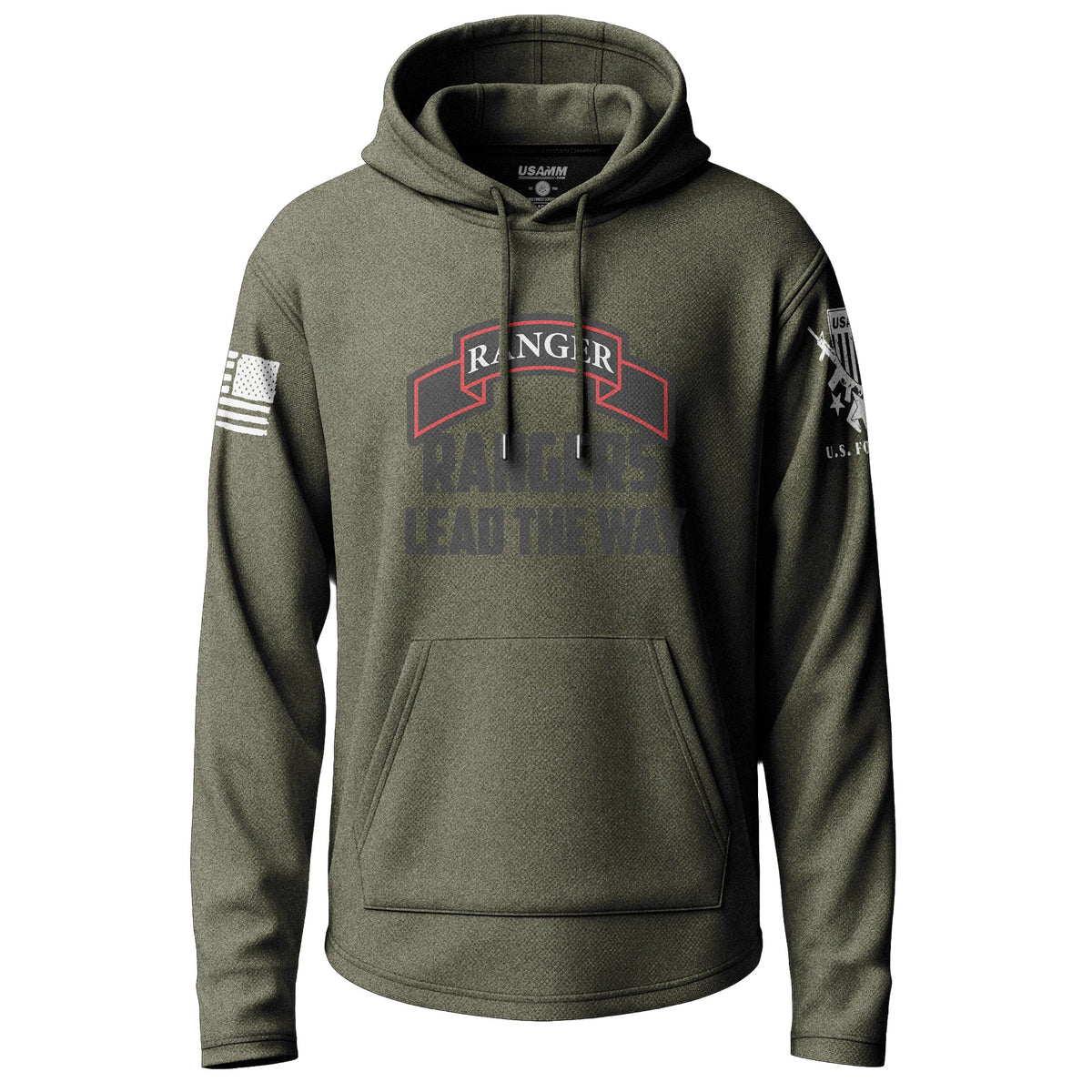 Army Rangers Lead the Way Graphic Lightweight Hoodie Lightweight Hoodie 90124-S-MG-THIN