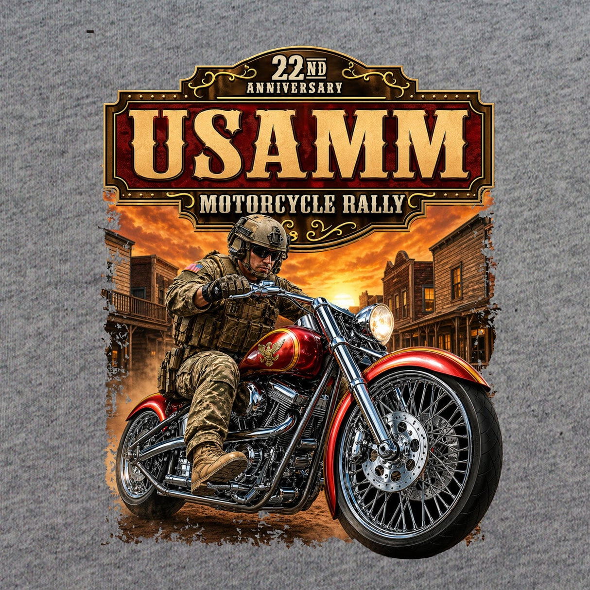 USAMM Motorcycle Rally T-Shirt Shirts 
