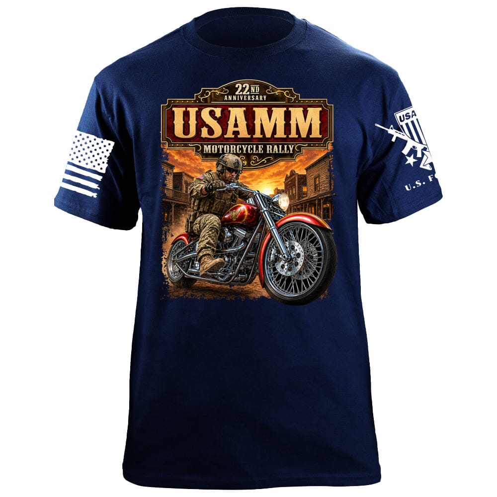 USAMM Motorcycle Rally T-Shirt Shirts 88227-S-NAVY