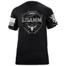USAMM Black & White Longhorn Skull T-Shirt Shirts 86353-S-BK