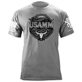 USAMM Black & White Longhorn Skull T-Shirt Shirts 86353-S-HG