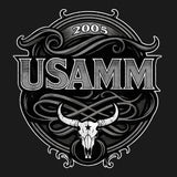 USAMM Black & White Longhorn Skull Hoodie
