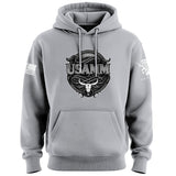 USAMM Black & White Longhorn Skull Hoodie