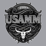 USAMM Black & White Longhorn Skull Hoodie