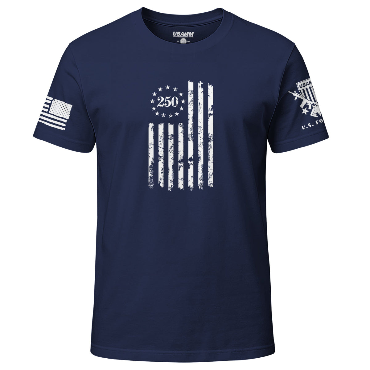 Vintage US 250 Flag T-Shirt Shirts 88236-S-NAVY