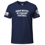 Wuhan Institute of Virology Football Graphic T-Shirt Shirts 88237-S-NAVY