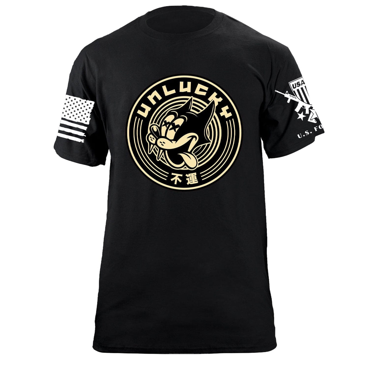 Unlucky Cat Two Colors T-Shirt Shirts 87228-S-BK