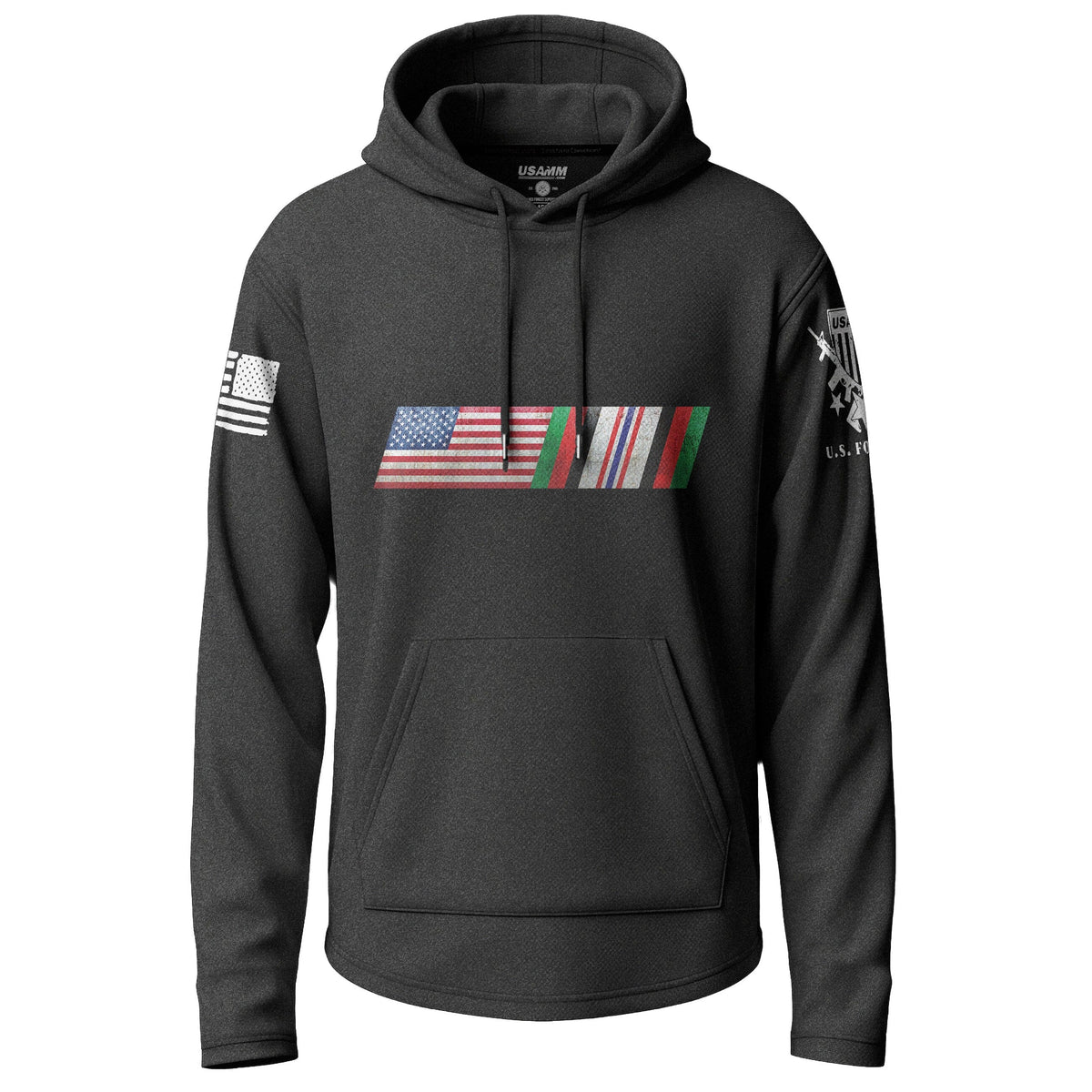 US Flag Afghanistan Service Ribbon Lightweight Hoodie Lightweight Hoodie 90087-S-BK-THIN