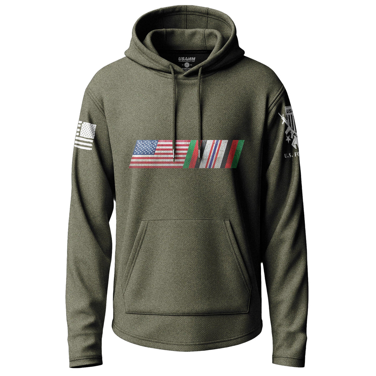 US Flag Afghanistan Service Ribbon Lightweight Hoodie Lightweight Hoodie 90087-S-MG-THIN