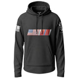 American Flag Bronze Star Ribbon Blend Graphic Lightweight Hoodie Lightweight Hoodie 90086-S-BK-THIN