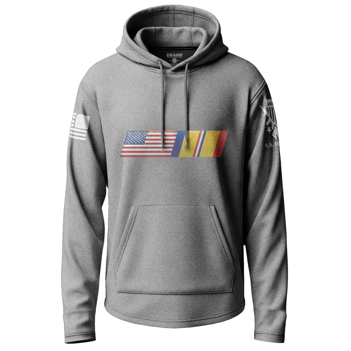 US Flag Combat Action Ribbon Lightweight Hoodie Lightweight Hoodie 90089-S-HG-THIN