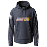 US Flag Combat Action Ribbon Lightweight Hoodie Lightweight Hoodie 90089-S-NAVY-THIN