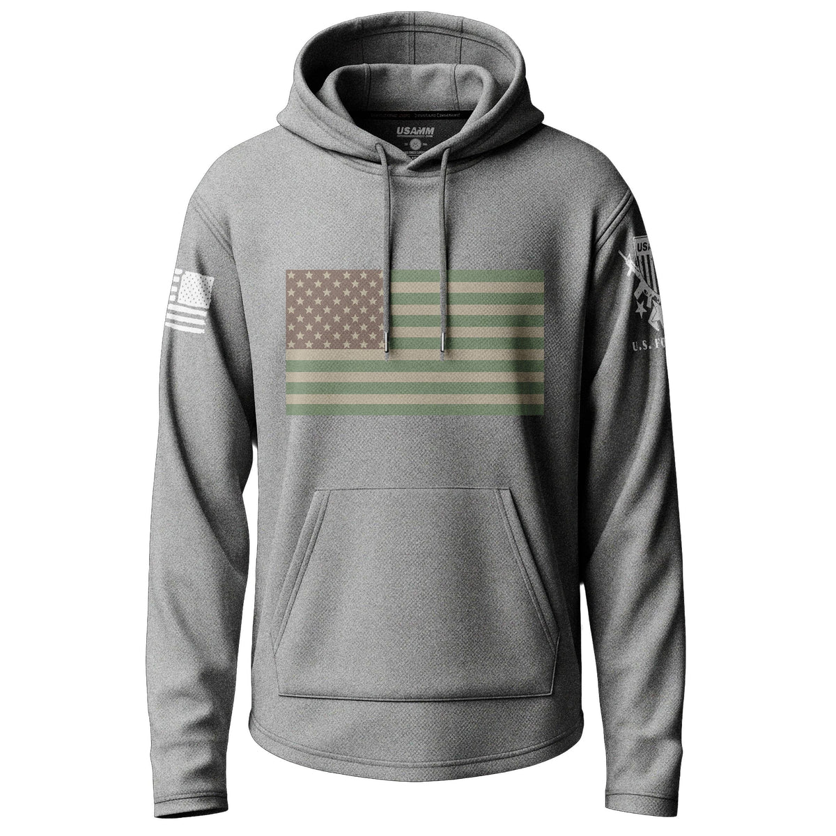 Subdued US Flag Graphic Lightweight Hoodie Lightweight Hoodie 90091-S-HG-THIN