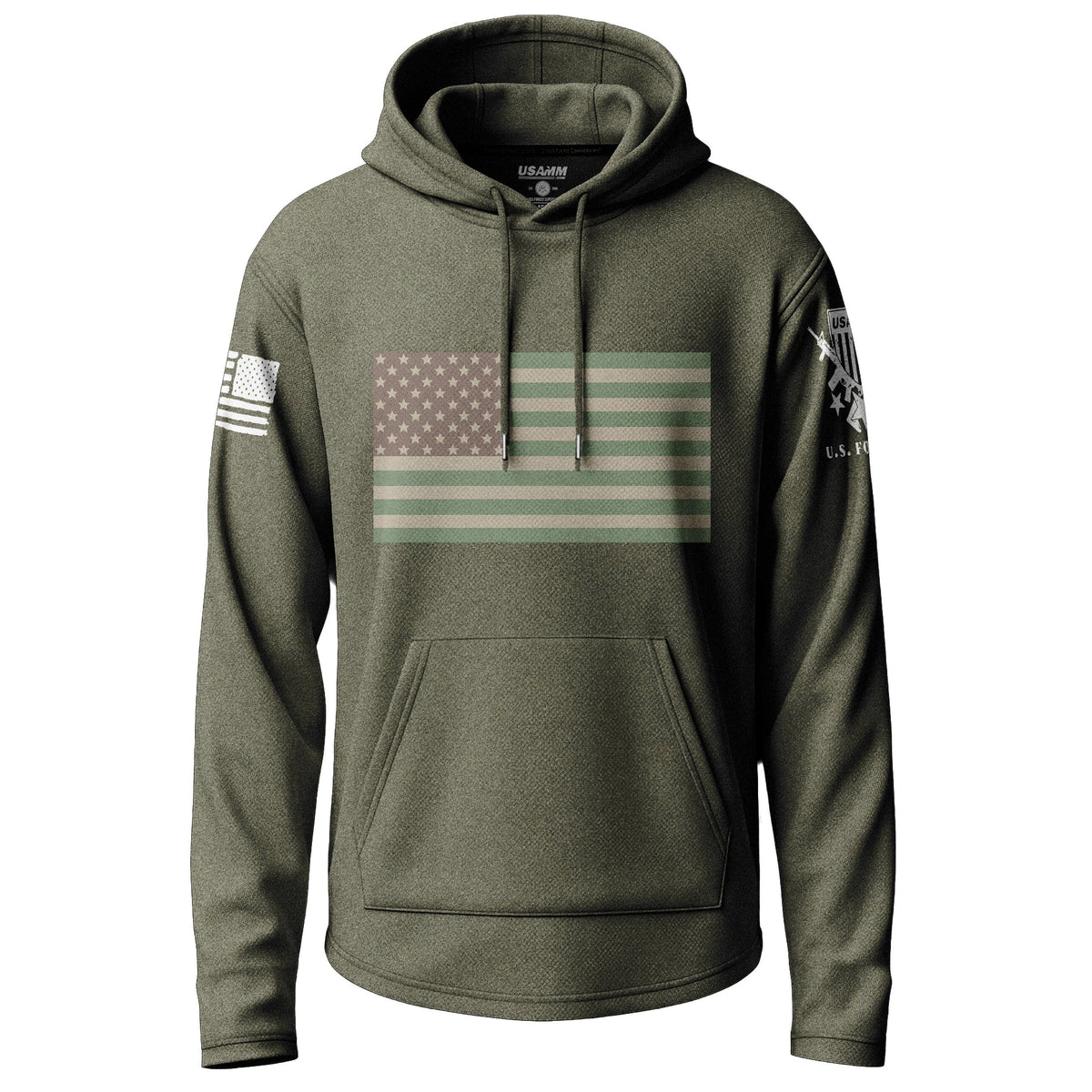 Subdued US Flag Graphic Lightweight Hoodie Lightweight Hoodie 90091-S-MG-THIN