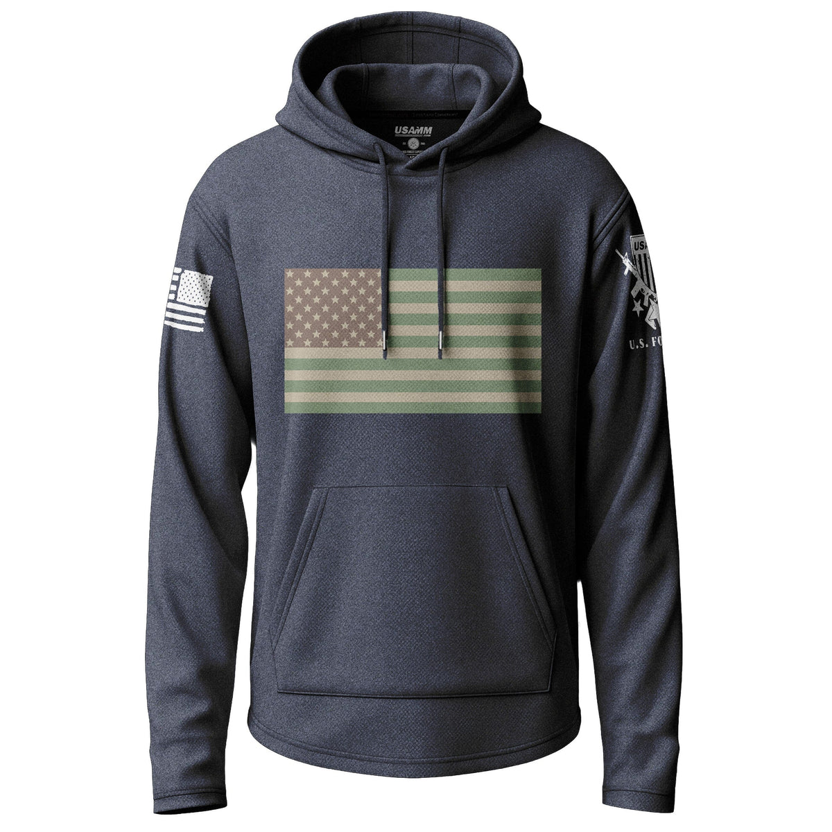 Subdued US Flag Graphic Lightweight Hoodie Lightweight Hoodie 90091-S-NAVY-THIN
