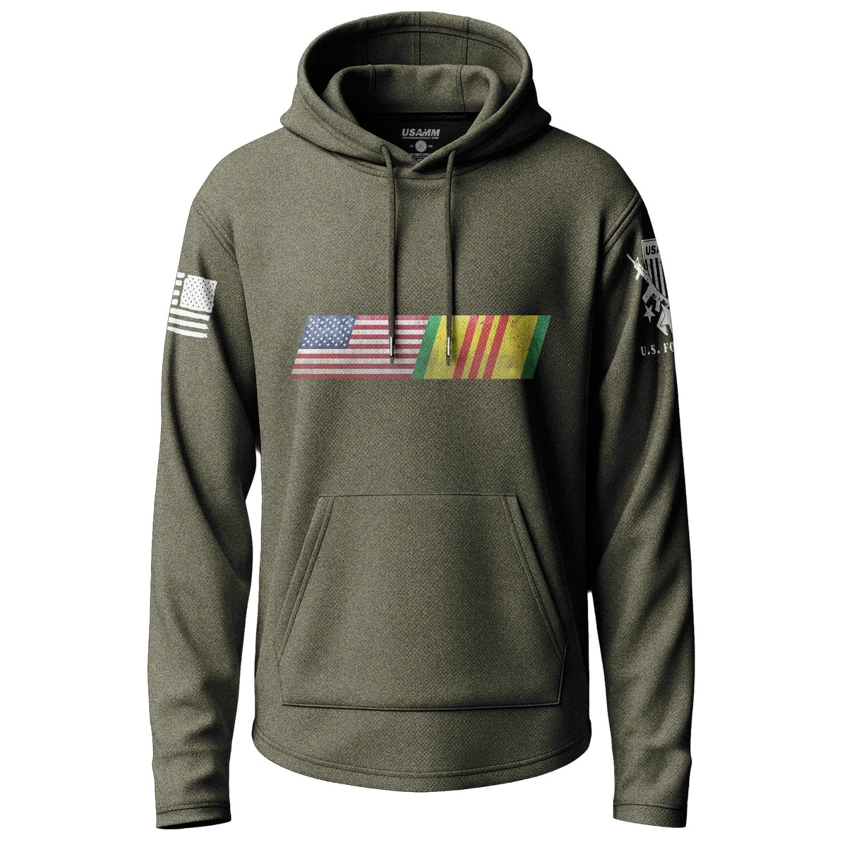 American Flag Vietnam Service Ribbon Blend Lightweight Hoodie Lightweight Hoodie 90093-S-MG-THIN