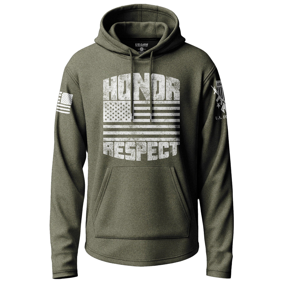 American Honor and Respect Graphic Lightweight Hoodie Lightweight Hoodie 90097-S-MG-THIN