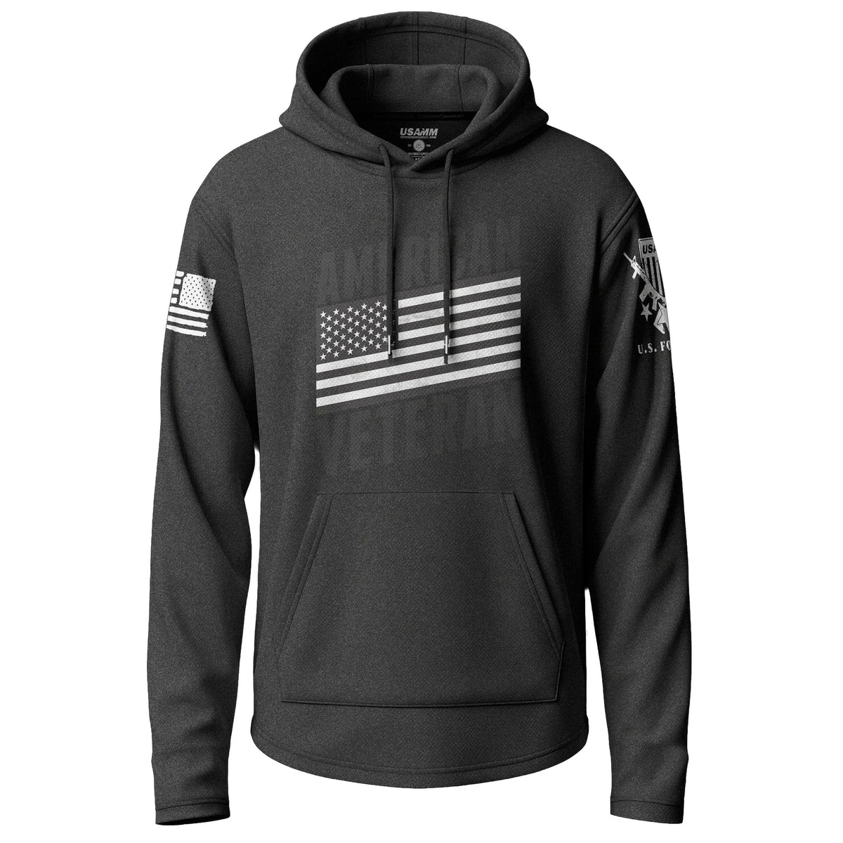 American Veteran Flag Graphic Lightweight Hoodie Lightweight Hoodie 90103-S-BK-THIN