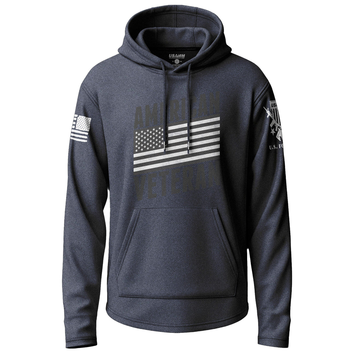 American Veteran Flag Graphic Lightweight Hoodie Lightweight Hoodie 90103-S-NAVY-THIN