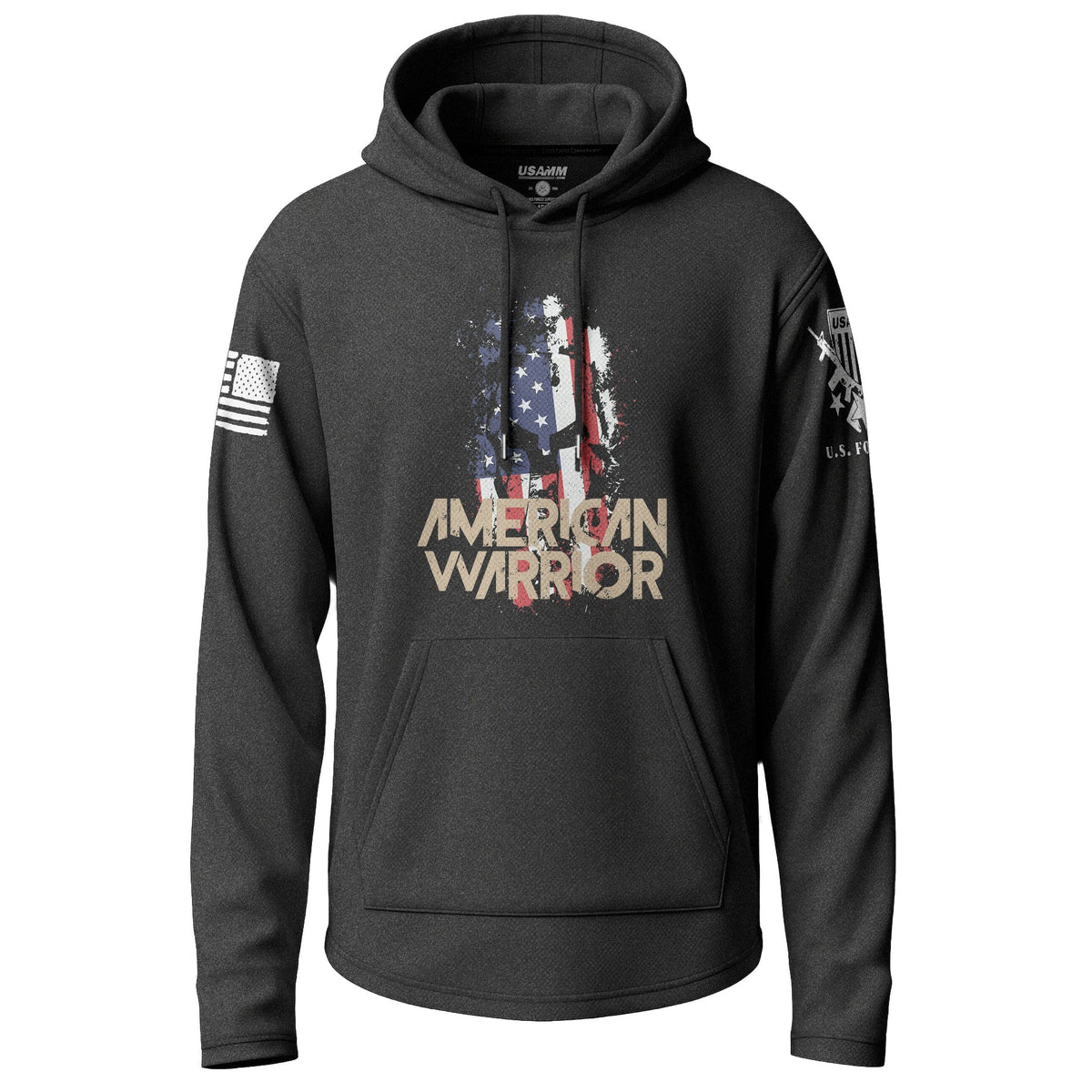 American Warrior Patriotic Spartan Helmet Lightweight Hoodie Lightweight Hoodie 90105-S-BK-THIN