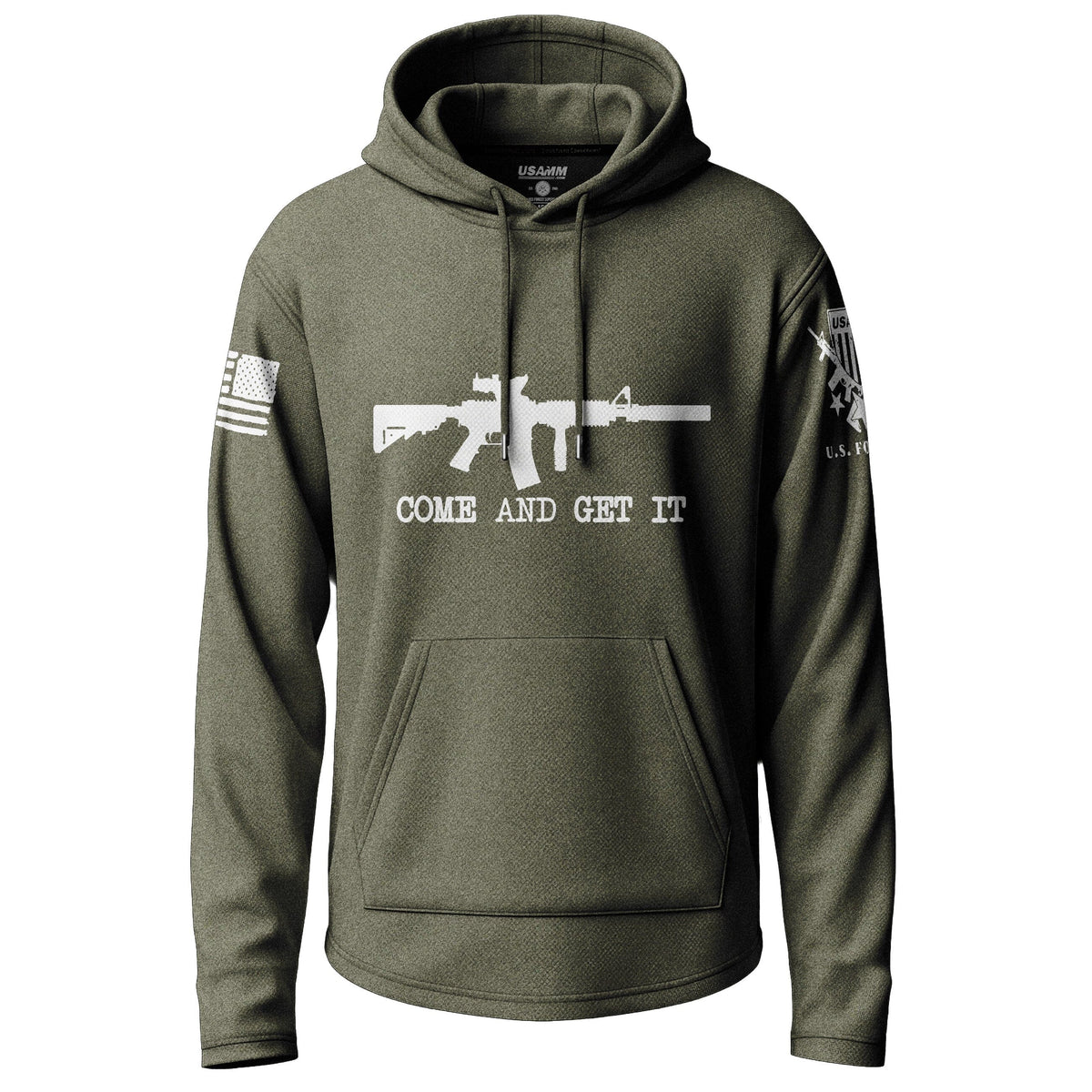 AR15 M16 Come and Get It 2nd Amendment Lightweight Hoodie Lightweight Hoodie 90107-S-MG-THIN
