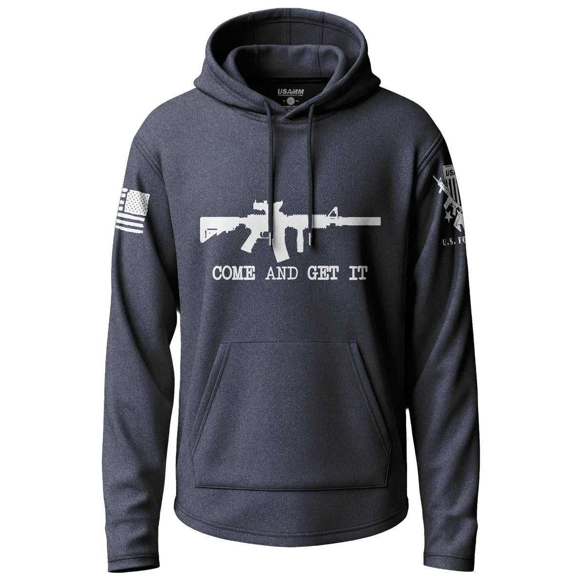 AR15 M16 Come and Get It 2nd Amendment Lightweight Hoodie Lightweight Hoodie 90107-S-NAVY-THIN