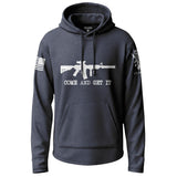 AR15 M16 Come and Get It 2nd Amendment Lightweight Hoodie Lightweight Hoodie 90107-S-NAVY-THIN