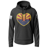 Arizona State Flag Heart Graphic Lightweight Hoodie Lightweight Hoodie 90111-S-BK-THIN