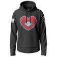 Arkansas State Flag Heart Graphic Lightweight Hoodie Lightweight Hoodie 90113-S-BK-THIN