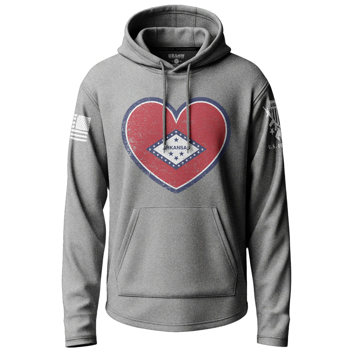 Arkansas State Flag Heart Graphic Lightweight Hoodie Lightweight Hoodie 90113-S-HG-THIN