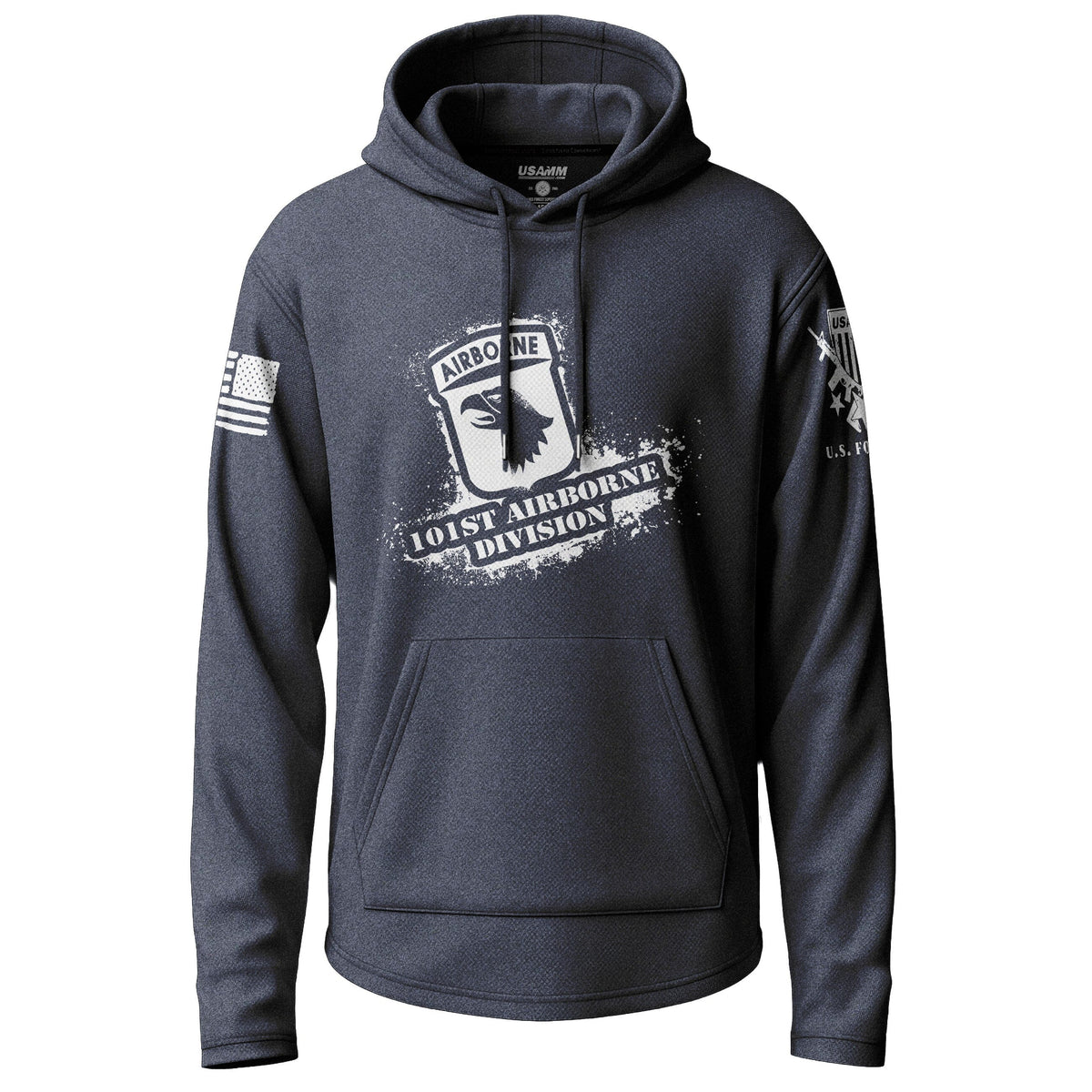 101st Airborne Division Graphic Stencil Lightweight Hoodie Lightweight Hoodie 90140-S-NAVY-THIN