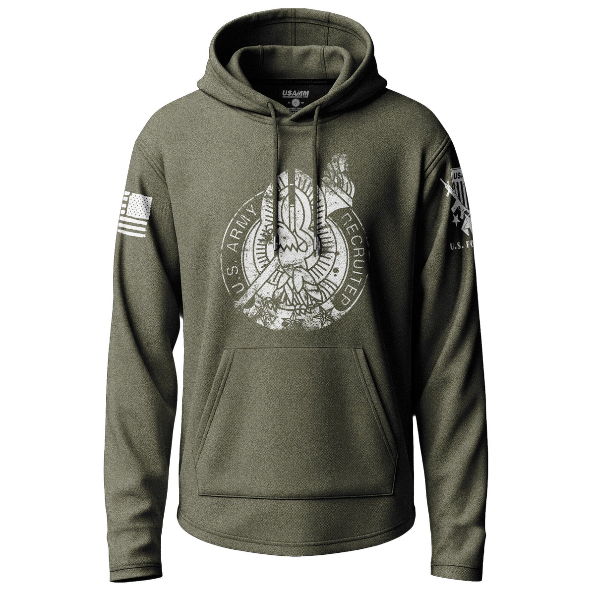 Army-Army Recruiter Distressed Badge Lightweight Hoodie Lightweight Hoodie 90115-S-MG-THIN