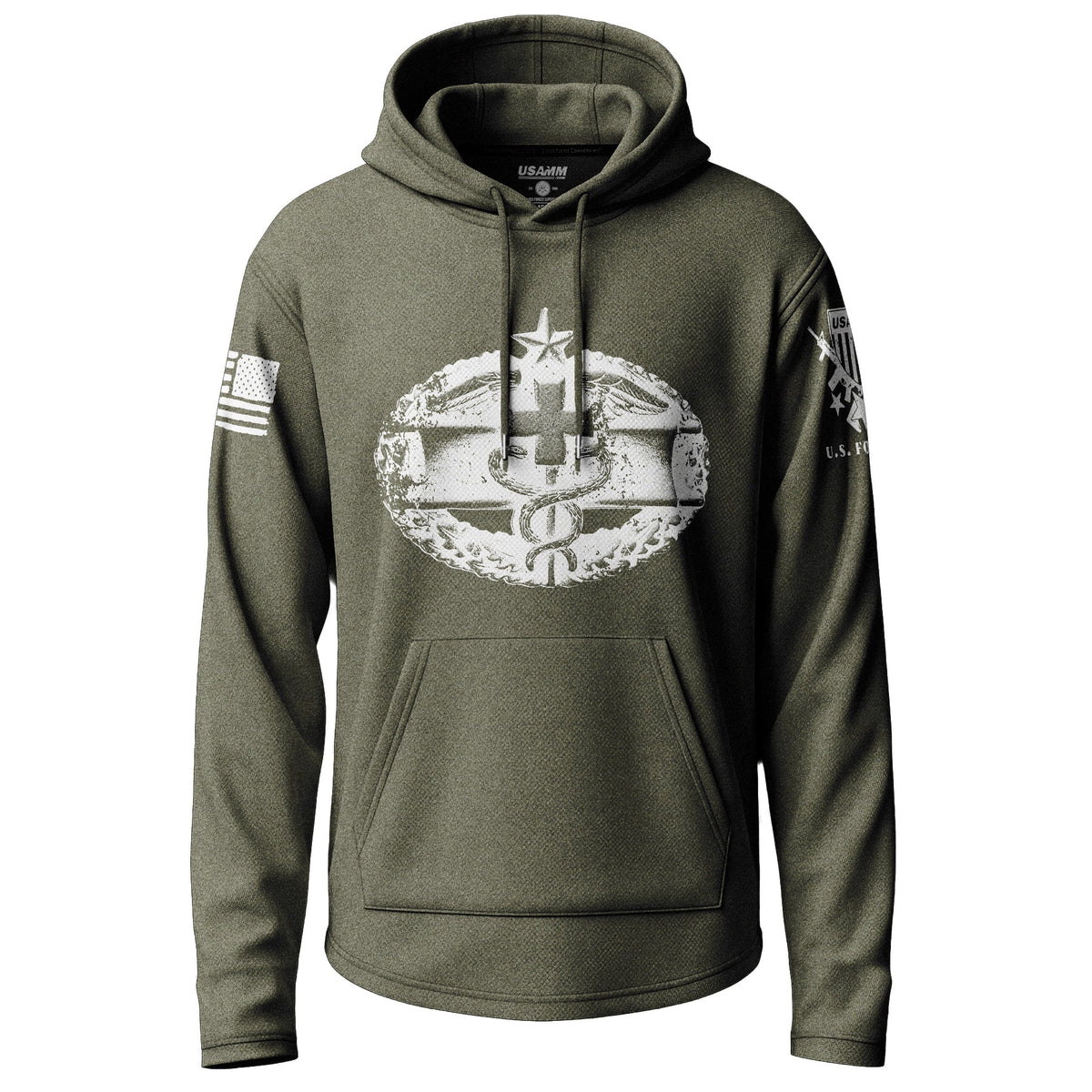 Army Combat Medical 2nd Award Distressed Badge Lightweight Hoodie Lightweight Hoodie 90129-S-MG-THIN