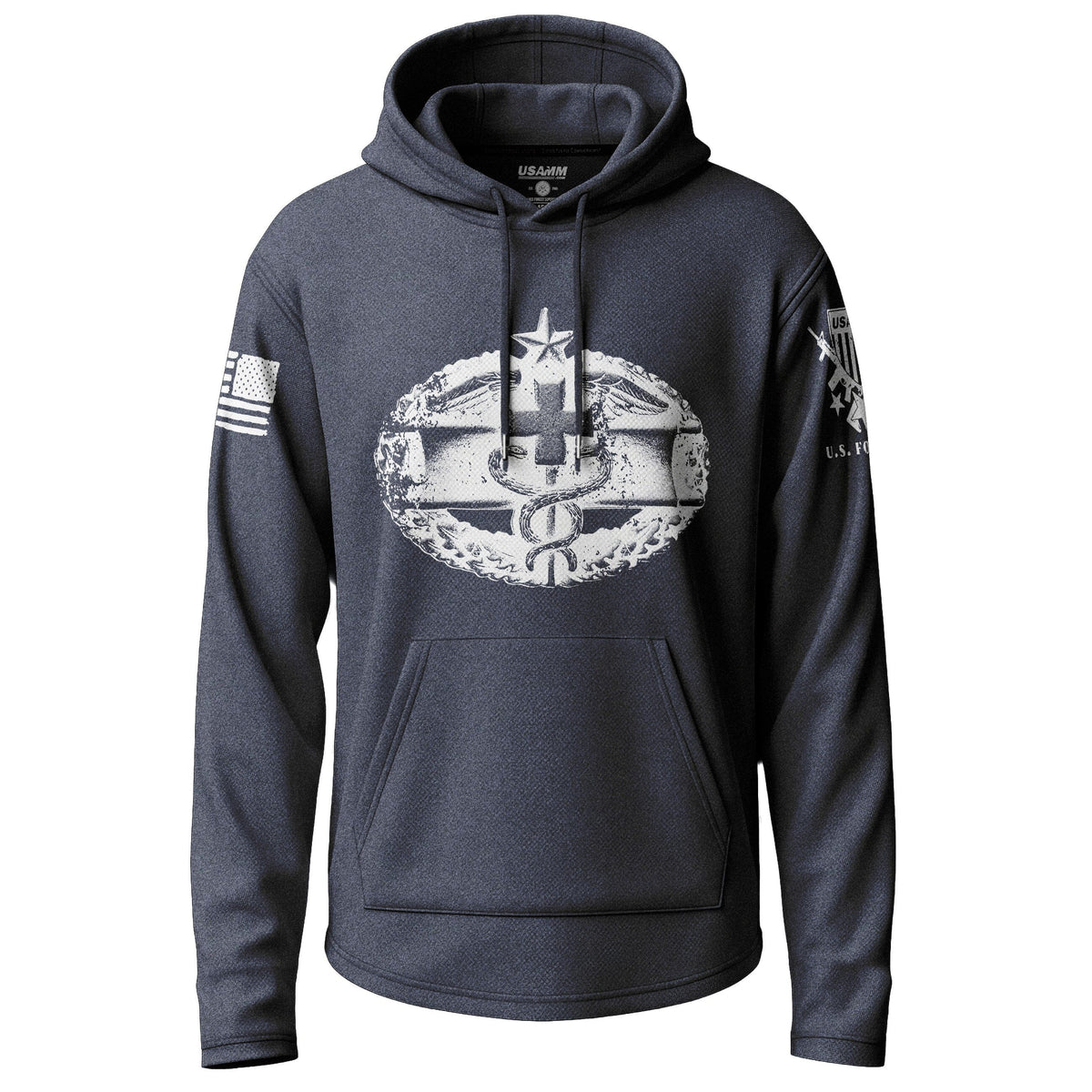 Army Combat Medical 2nd Award Distressed Badge Lightweight Hoodie Lightweight Hoodie 90129-S-NAVY-THIN