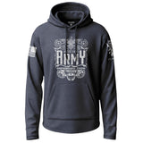 Army Grunge Graphic Black and White Lightweight Hoodie Lightweight Hoodie 90123-S-NAVY-THIN