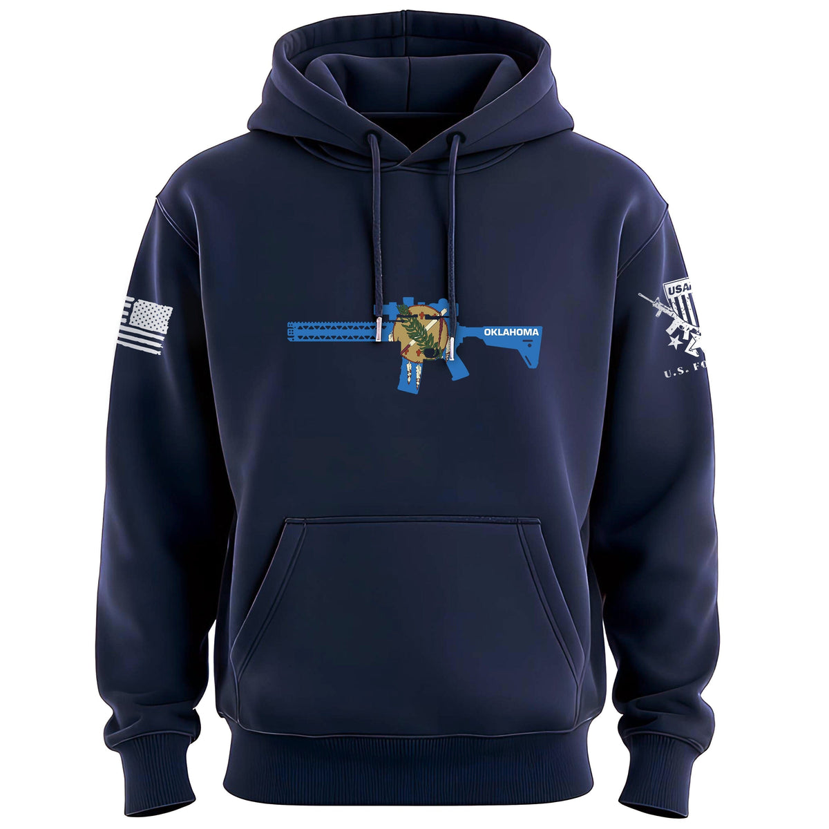AR Oklahoma Flag Hoodie Hoodies 100017-S-NAVY