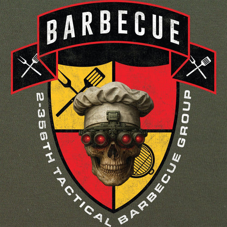 2-356th Tactical Barbecue Group T-Shirt - Red & Yellow Shirts 