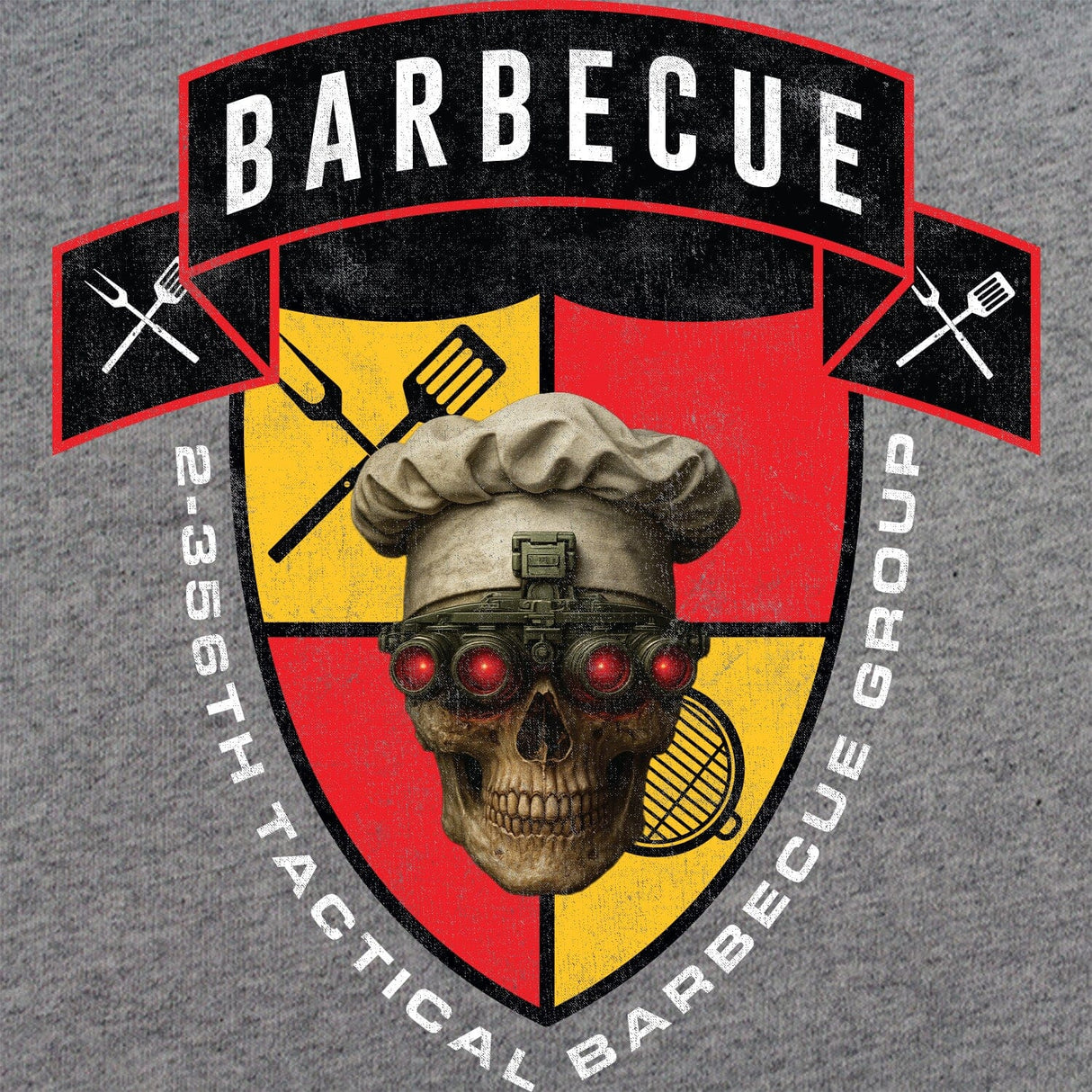 2-356th Tactical Barbecue Group T-Shirt - Red & Yellow Shirts 