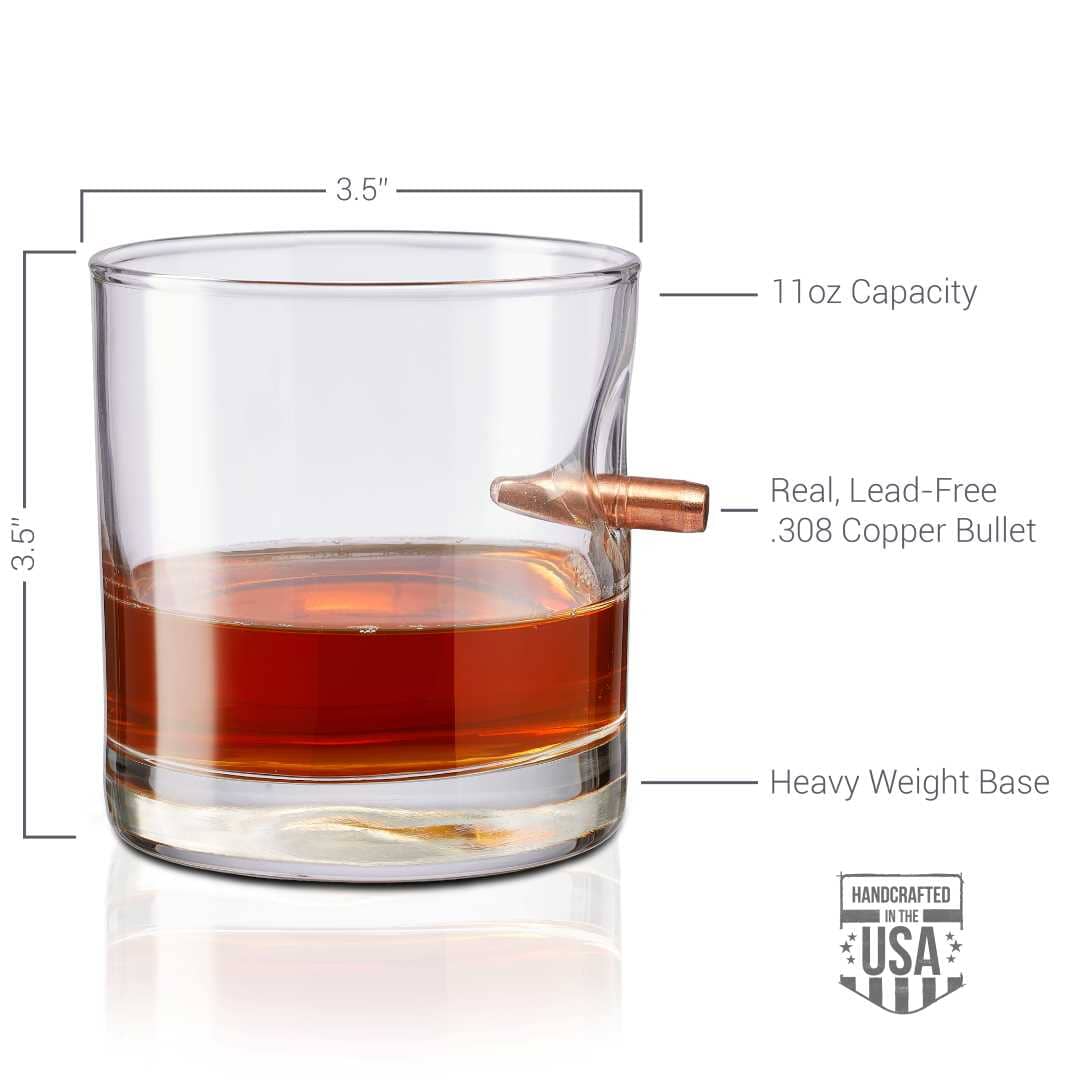 BenShot Rocks Glass - 11oz Handmade Glass 