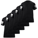 USAMM 5-Pack Blank T-Shirts in Black with Flag Sleeve Detail