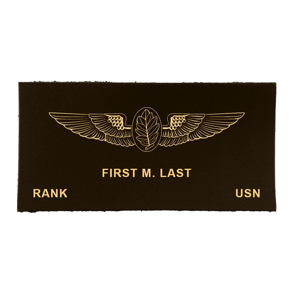 Navy Uniform Leather Nametag - Officer/CPO (E7 and above) Brown Custom Product 