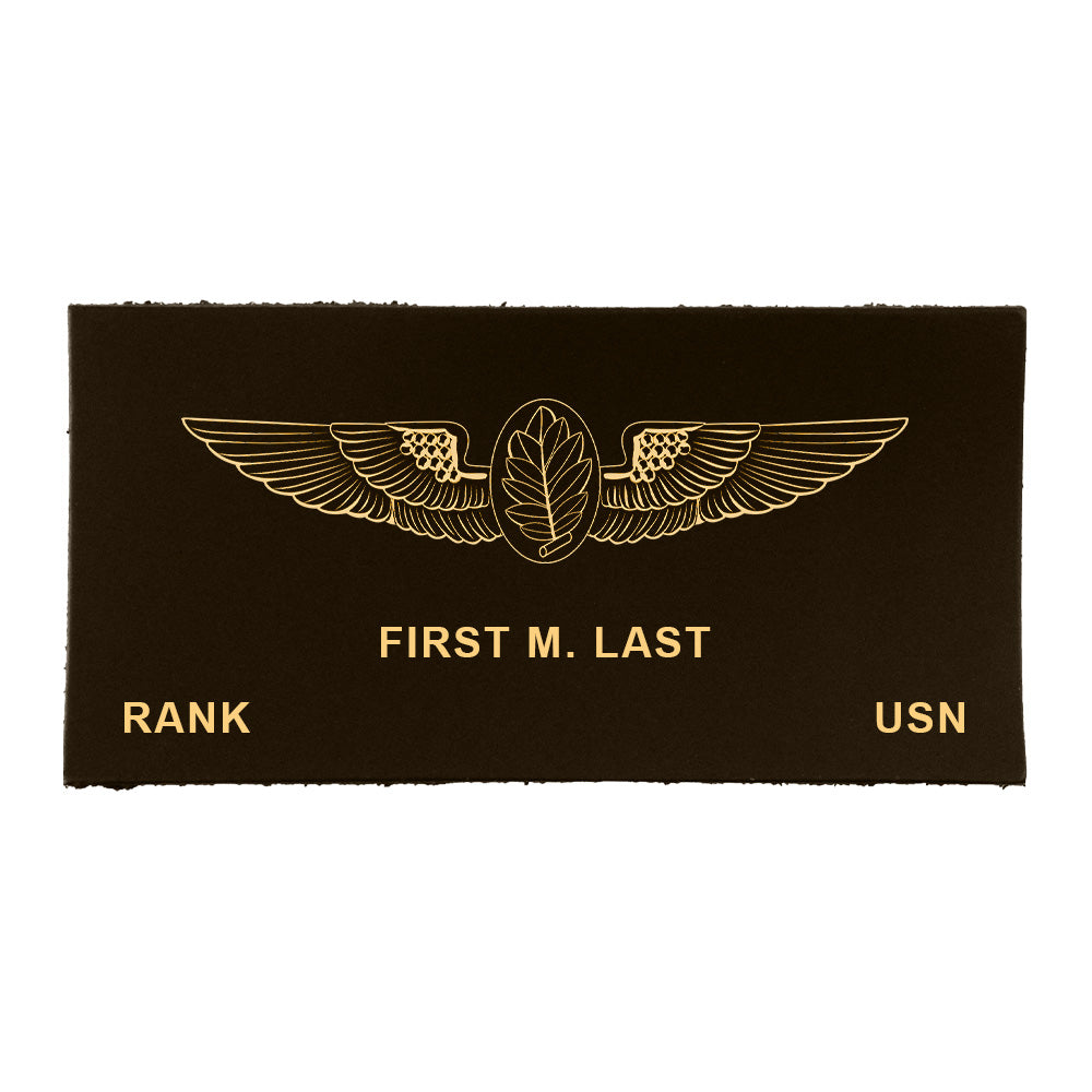 Navy Uniform Leather Nametag - Officer/CPO (E7 and above) Brown