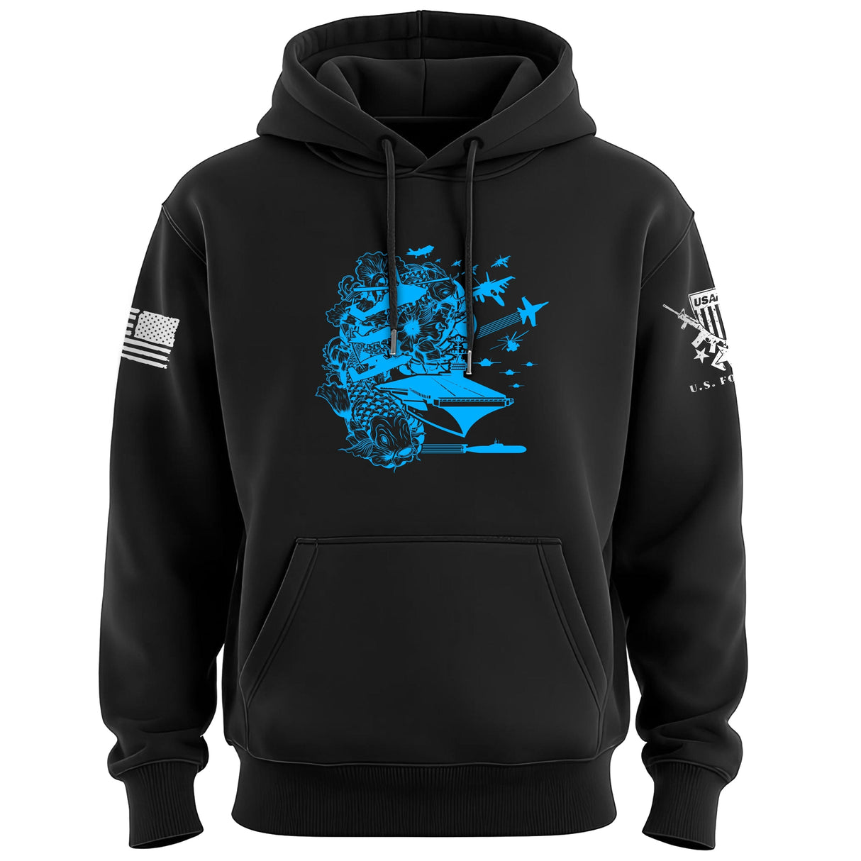 Cyberpunk Koi Design Carrier Battle Group Hoodie Hoodies 
